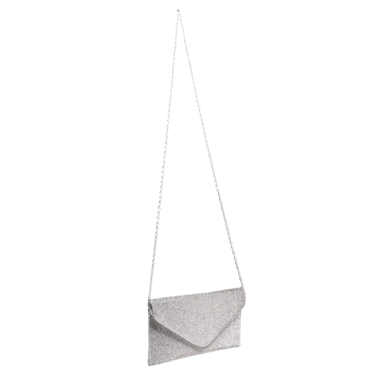 Highfashion Handbags Silver Rhinestone Convertible Clutch Crossbody Bag for Women - Image 2
