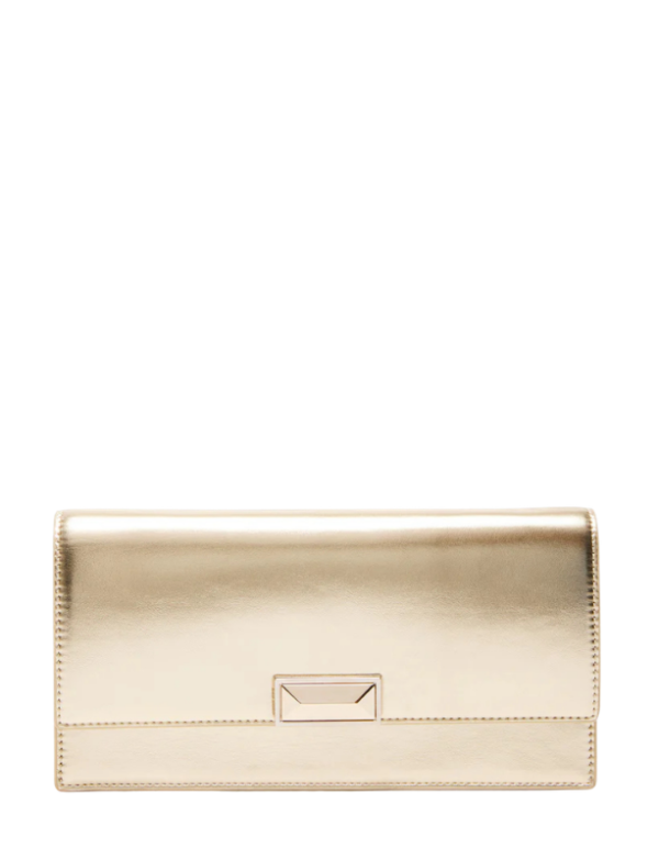 Highfashion Handbags Gold Envelope Clutch with Detachable Crossbody Strap