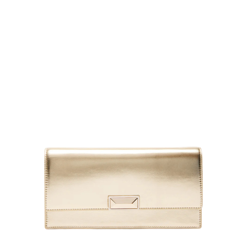 Highfashion Handbags Gold Envelope Clutch with Detachable Crossbody Strap
