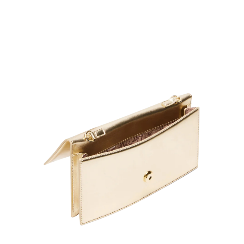 Highfashion Handbags Gold Envelope Clutch with Detachable Crossbody Strap - Image 3