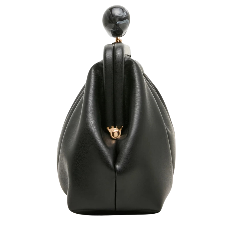 Highfashion Handbags Black Kiss Lock Clasp Chain Strap Clutch for Women - Image 2