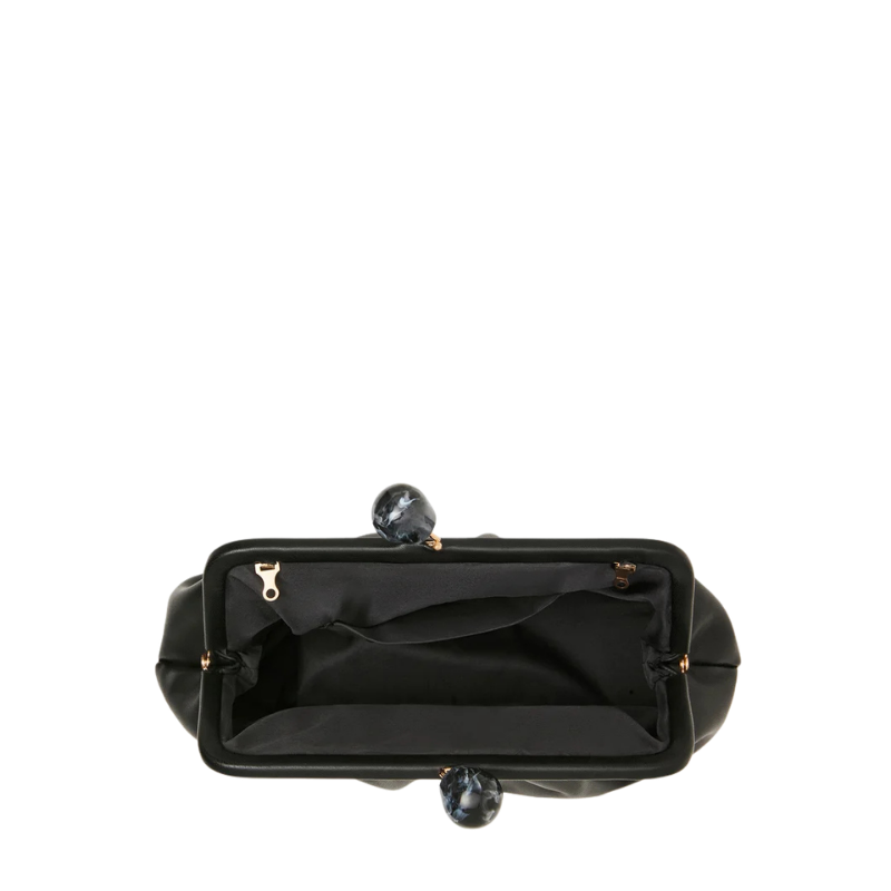 Highfashion Handbags Black Kiss Lock Clasp Chain Strap Clutch for Women - Image 4