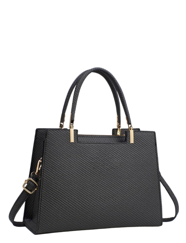 HighFashion Handbags Black Textured Structured Shoulder Bag